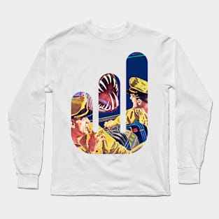 Teeth Horror Retro Vintage Comic Old Popart Fantasy Funny Scifi Long Sleeve T-Shirt